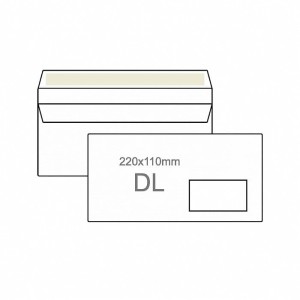 Koperta DL - SK - biała z oknem 110/220 mm